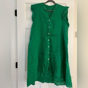 Green Asymmetrical Button-Front Women's Dress cover-up beach size XL